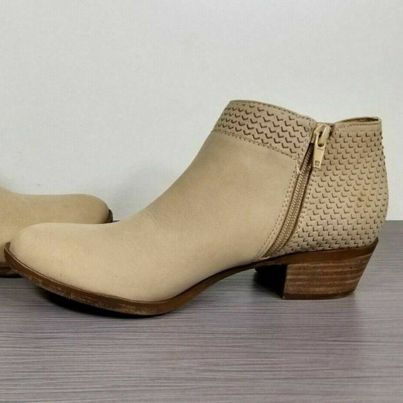 Lucky Brand Brintly Ankle Bootie, Beige Leather - Picture 6 of 12